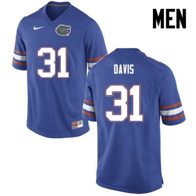 Men's Florida Gators #31 Shawn Davis NCAA Nike Blue Authentic Stitched College Football Jersey QVL6662LW